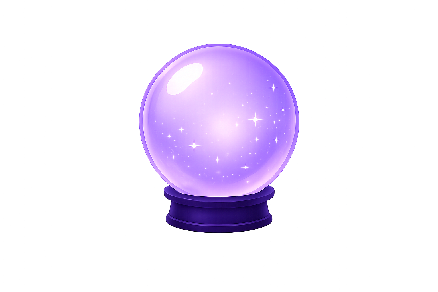 Glowing purple crystal ball